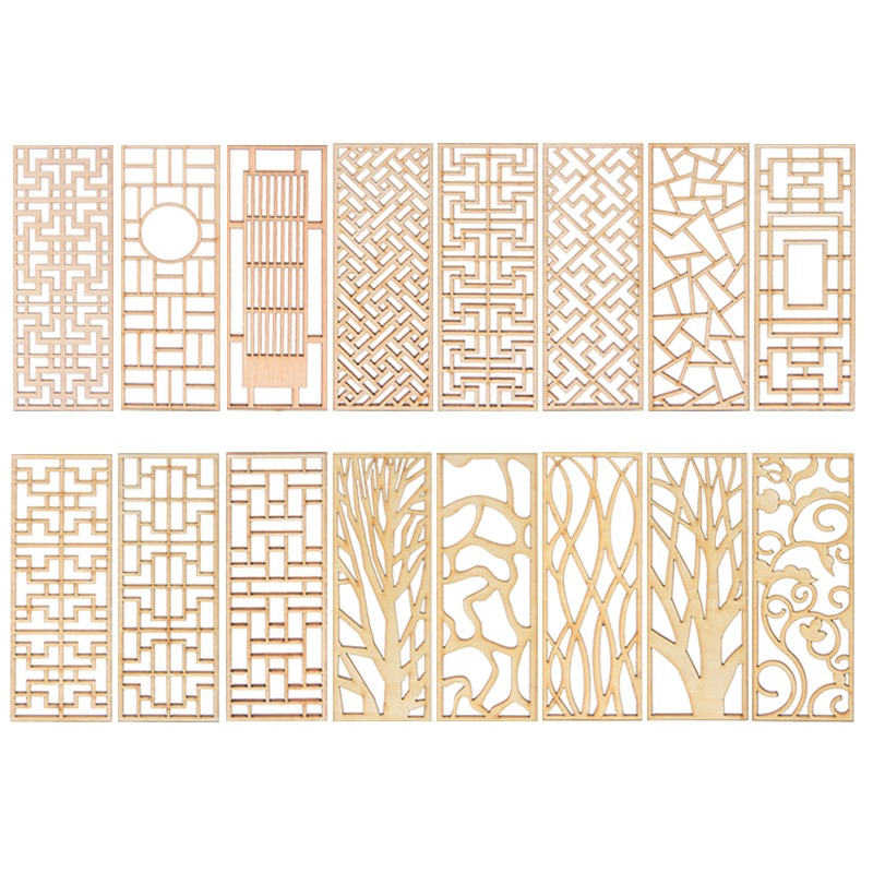 Room Divider Screen - 4 шт. деревянных миниатюрных перегородок-ширм для
