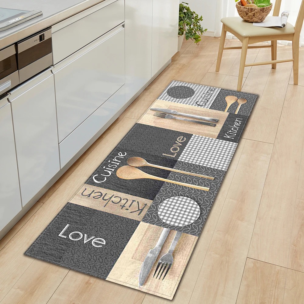 Home Decor Games Online Free - Кухонный коврик, противоскользящий, с узором посуды,