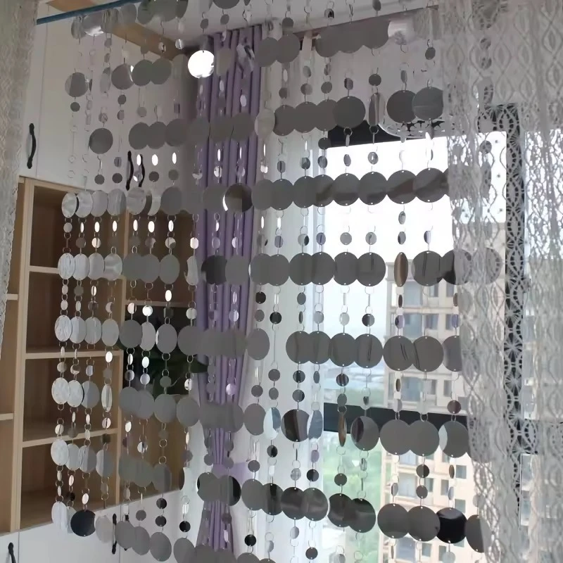 Серебряные блестящие занавески – обзор и цена Room Divider Screen